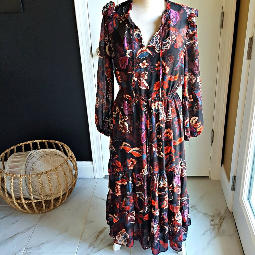 NWOT! BOHO Ruffle DRESS BY MAIA SZ 12